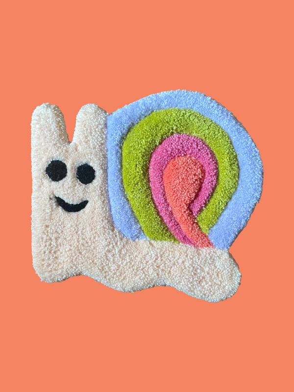 Snail Wall Hanging: OffWhite/Rainbow