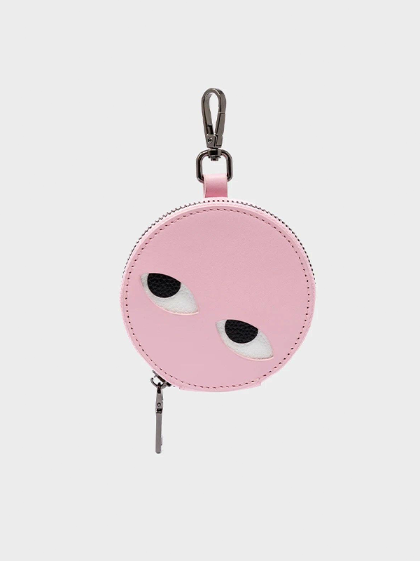 Leather Pouch Charm: Dottie (Pink)
