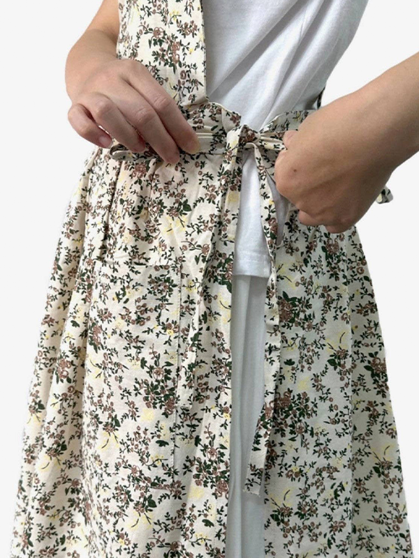 Cotton Flower Apron: White