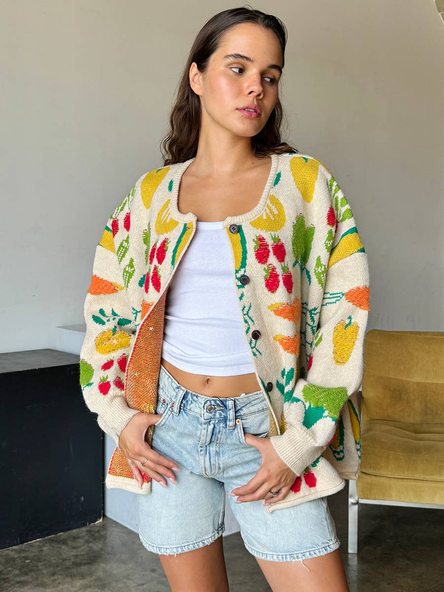 Veggie Knit Cardigan: One Size