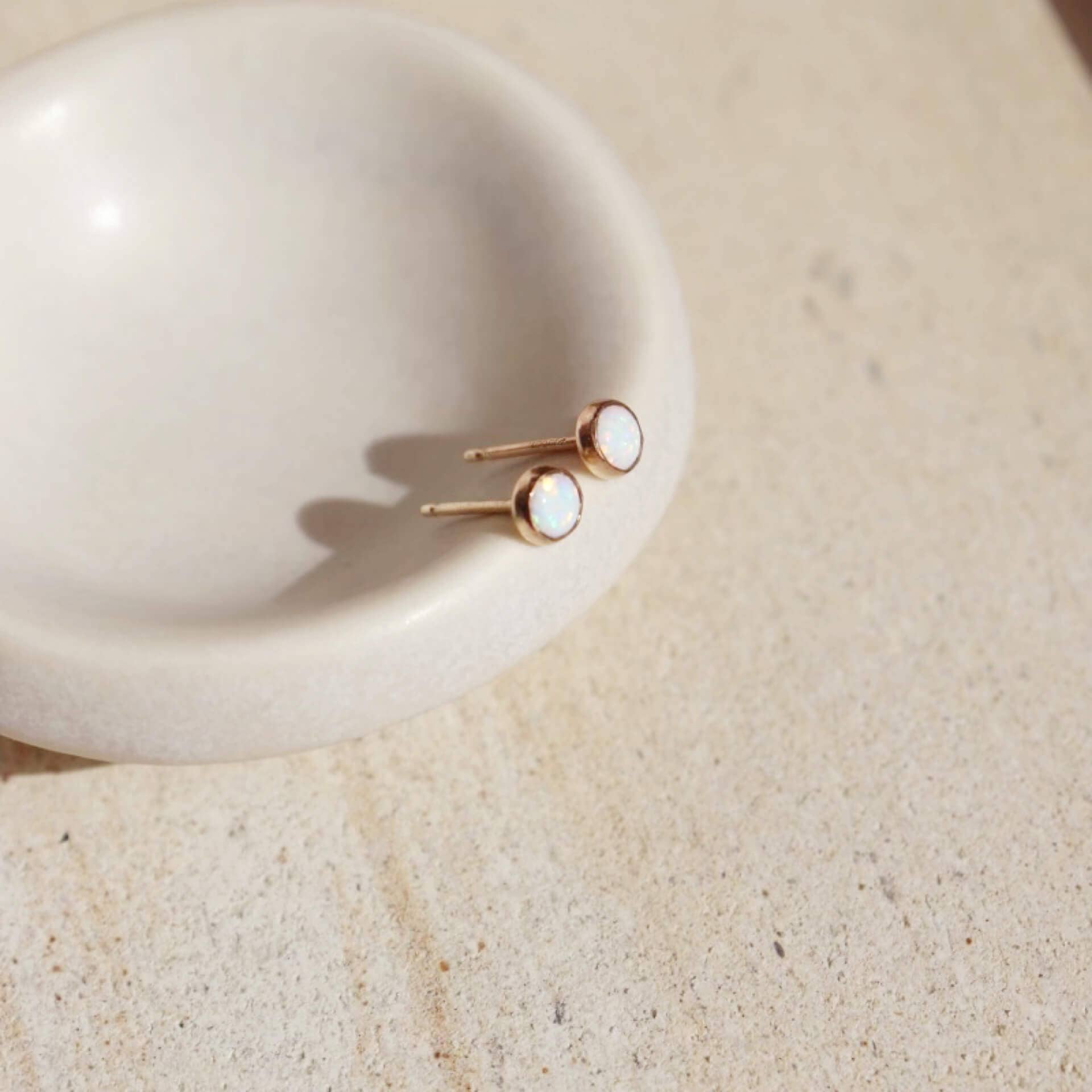 Opal Studs: Sterling Silver
