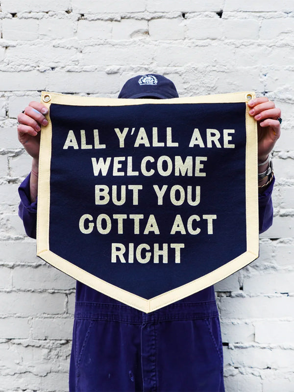 Tate Farms x Oxford Pennant: All Y'all Are Welcome Camp Flag