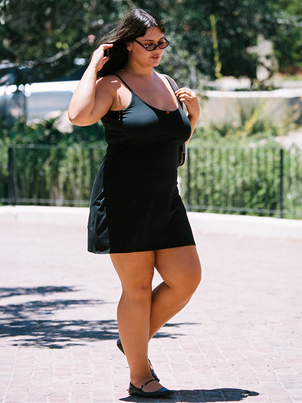 Scoop Back Cami Dress: Onyx