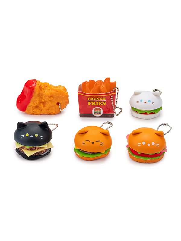 Fluffy Kitty Burger Mascot Collectible Capsule: Assorted