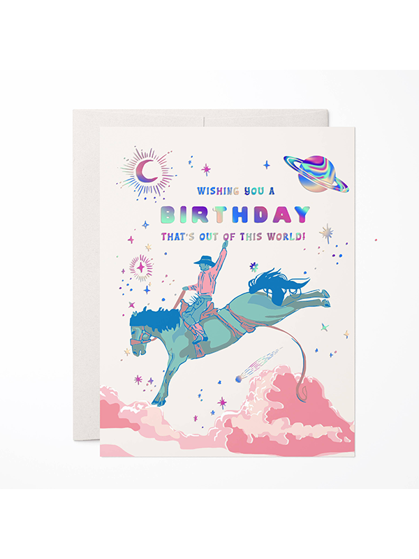 Space Cowboy Birthday Card