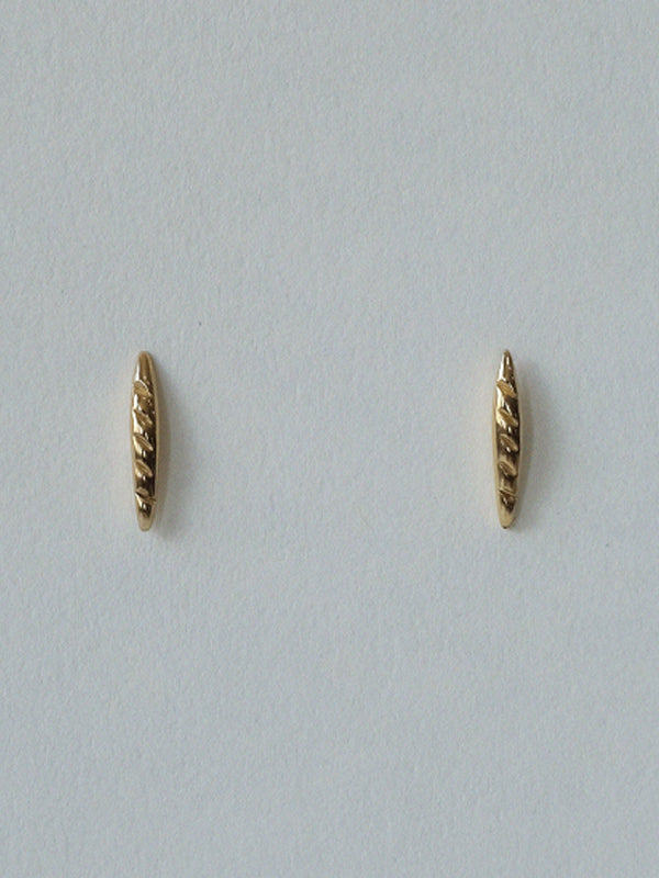 Baguette Studs: Gold Plated