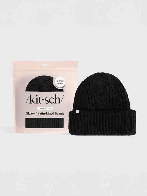 Glazey™ Satin-Lined Beanie: Black
