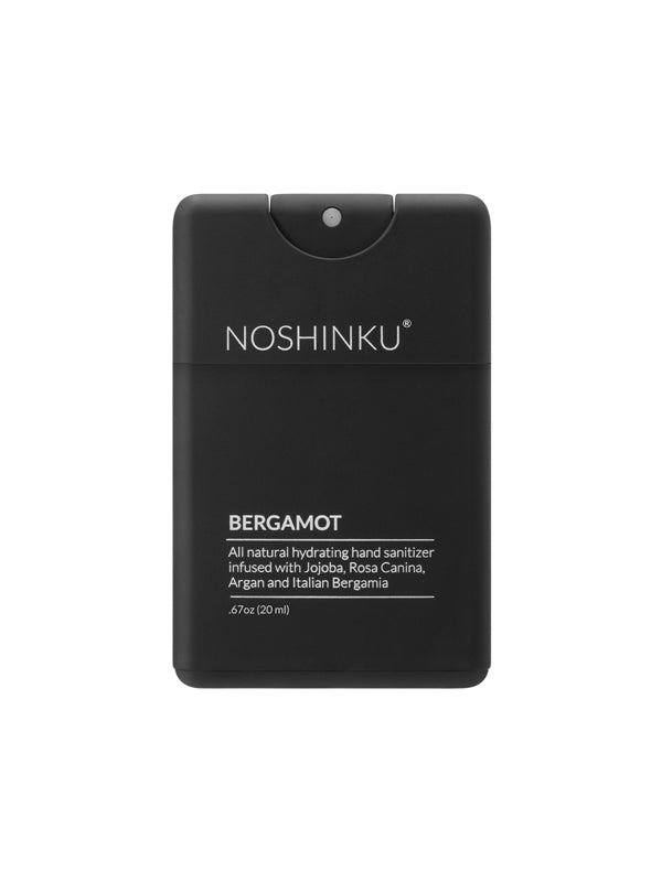 Bergamot pocket hand sanitizer with a refreshing, citrusy scent, packaged in a compact bottle perfect for on-the-go cleaning and a calming, uplifting fragrance.