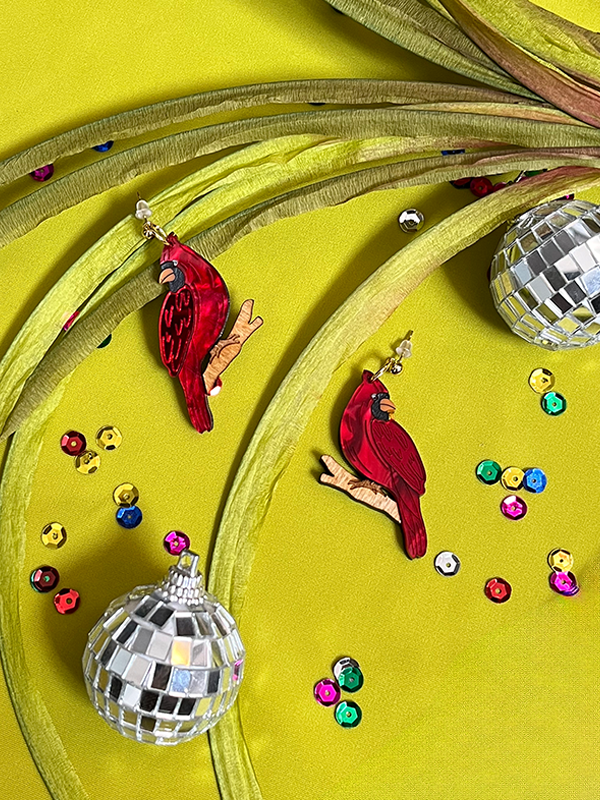Cardinal Bird Earrings