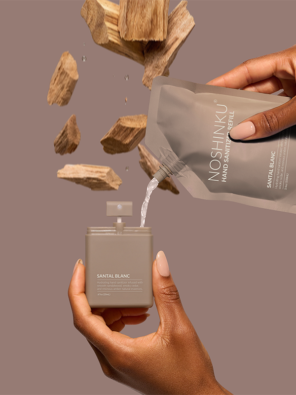 REFILLABLE Nourishing Pocket Sanitizer: Santal Blanc