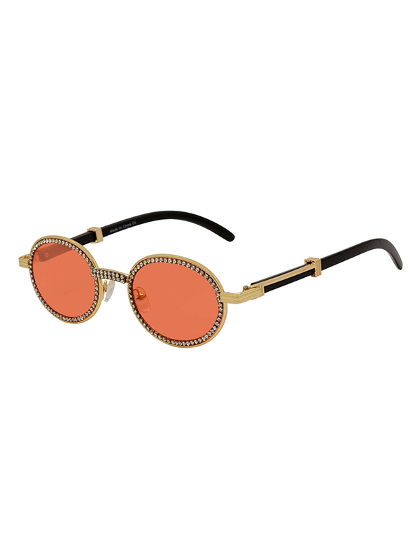 Bling One Sunglasses: Gold with Red Tint