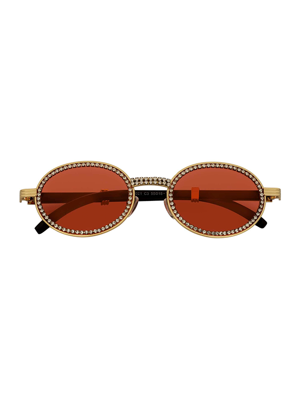 Bling One Sunglasses: Gold with Red Tint