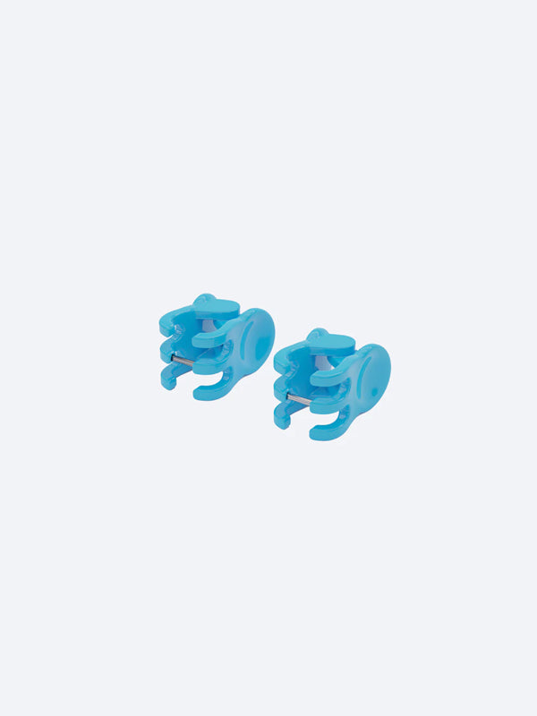 Mini Claw Clip Hoop Earrings: Blueberry