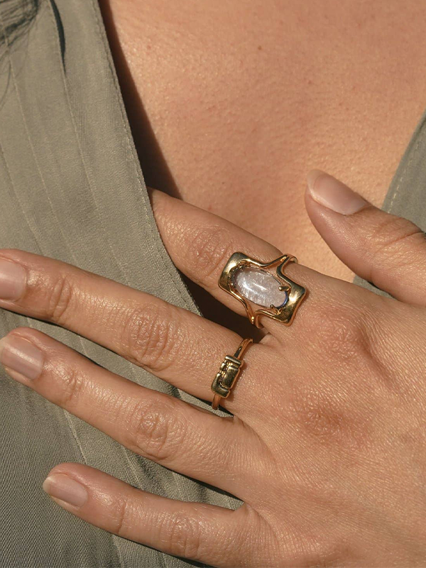 Walton Ring: Gold Plated (Blue)