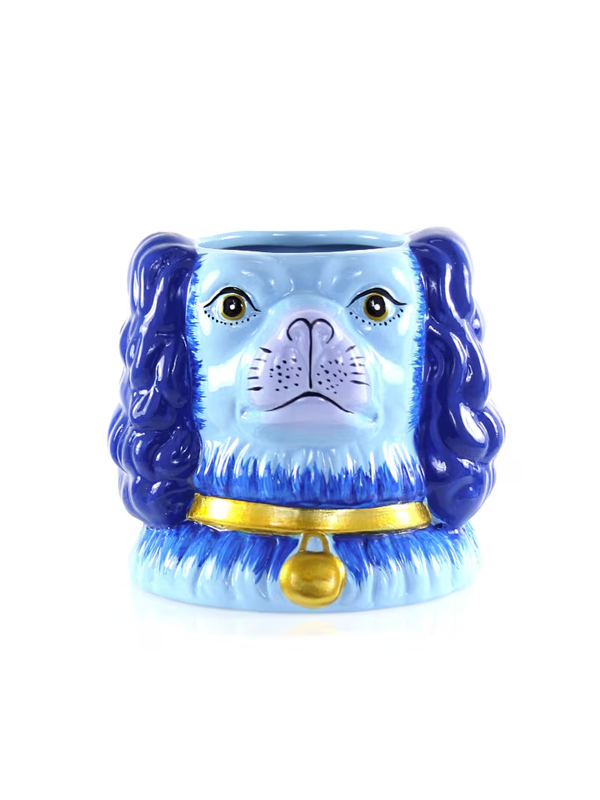 Staffordshire Dog Vase: Blue