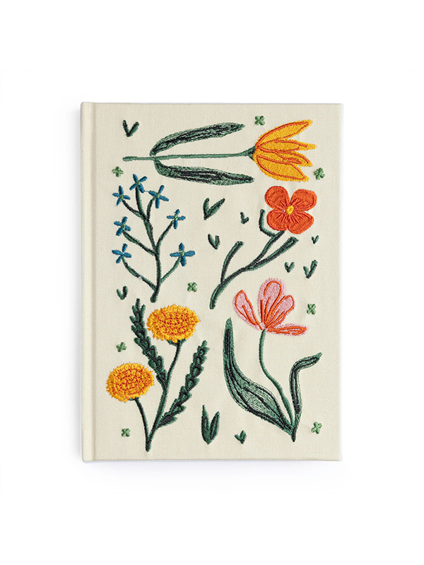 Floral Embroidered Journal