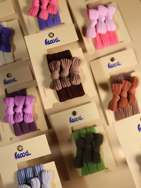Two Toned Bow Slick Back Hair Ties: Plum & Lavender
