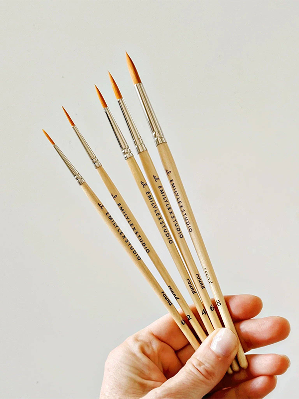 Watercolor Wood Paintbrushes: Set of 5