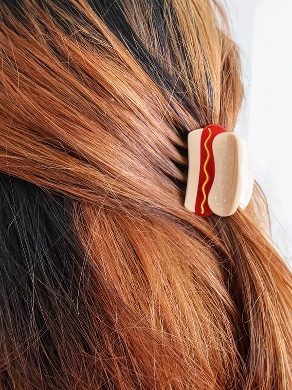 Mini Hot Dog Hair Claw