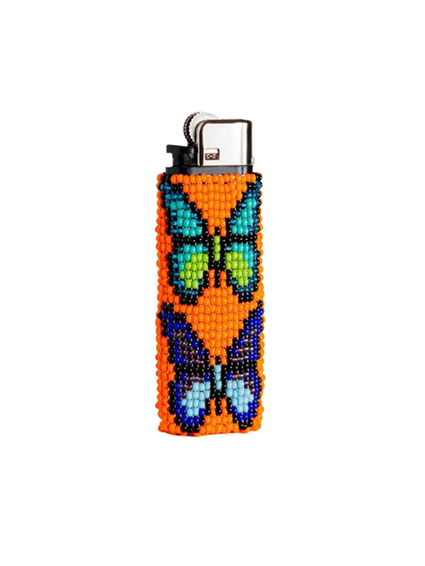 Beaded Lighter Case: Orange Parpar