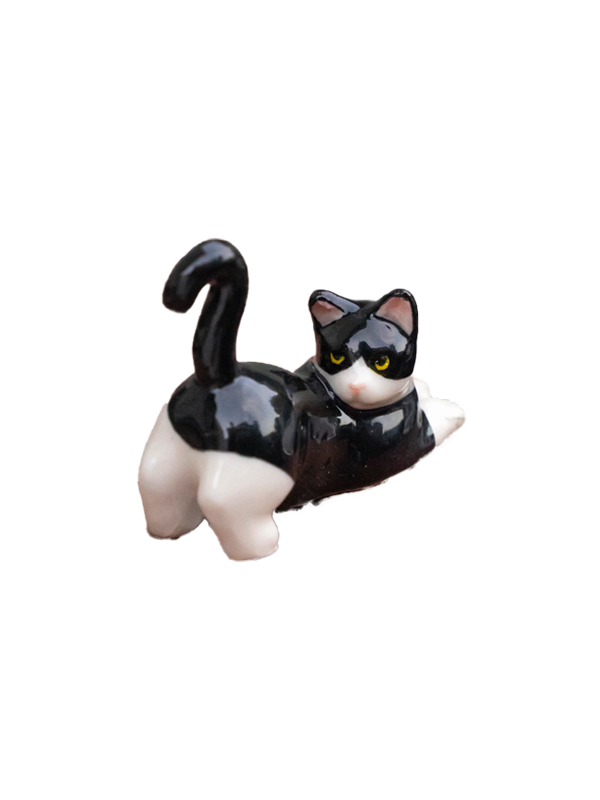 Porcelain Miniature: Chessie Tuxedo Kitten