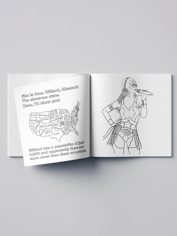 Chappel Roan coloring book featuring intricate, music-inspired designs, perfect for fans of the artist to relax and get creative while coloring.