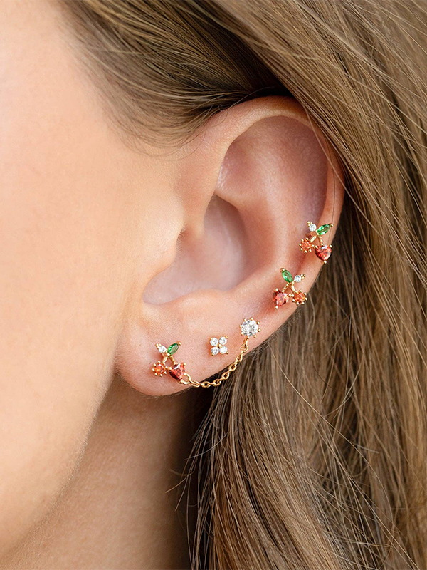 Cherry On Top Studs: Gold