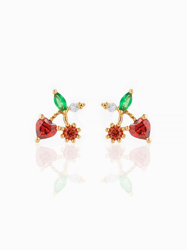 Cherry On Top Studs: Gold