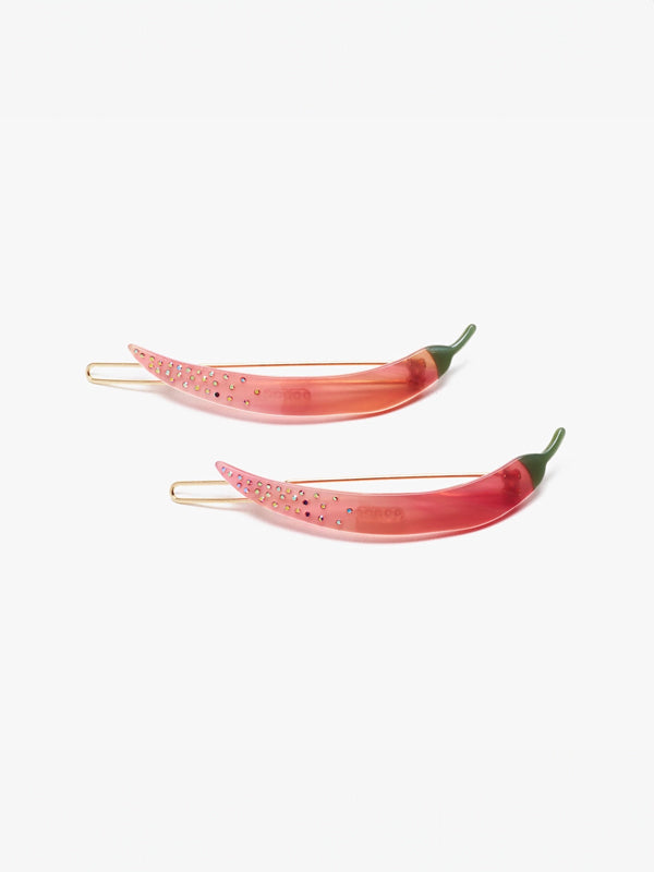 Thai Chili Pepper Barrettes: Set of 2