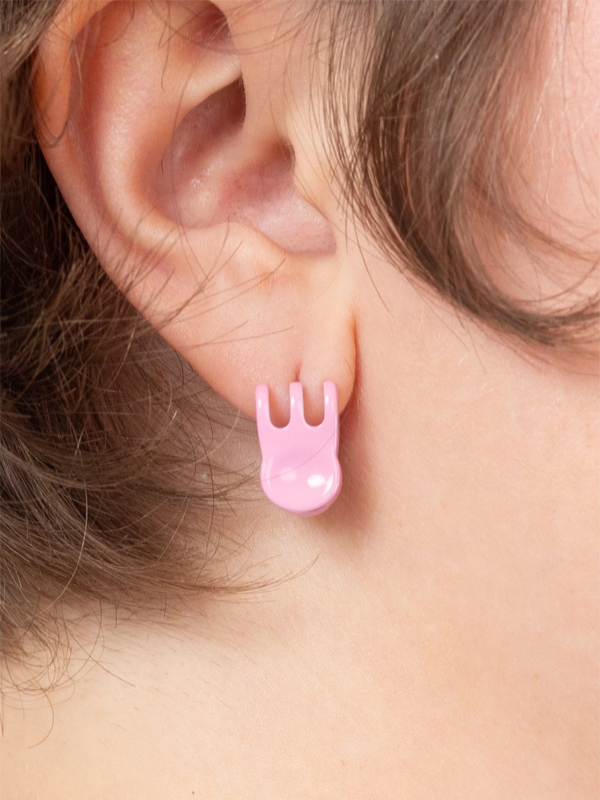 Mini Claw Clip Hoop Earrings: Guava