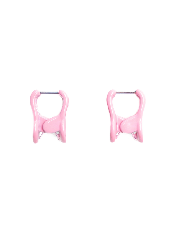 Mini Claw Clip Hoop Earrings: Guava