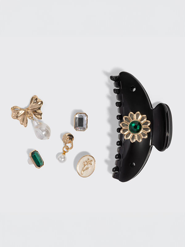 KitschPop™ Curved Claw Clip Set: Black