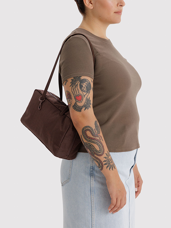 Nylon Bowler Bag: Coffee