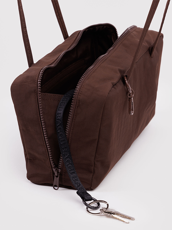 Nylon Bowler Bag: Coffee
