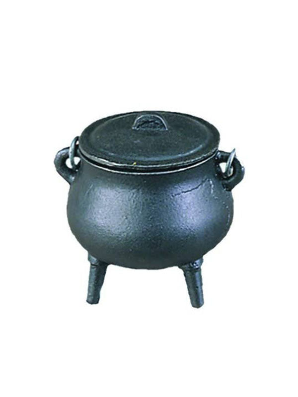 Mini Plain Cast Iron Cauldron with Lid