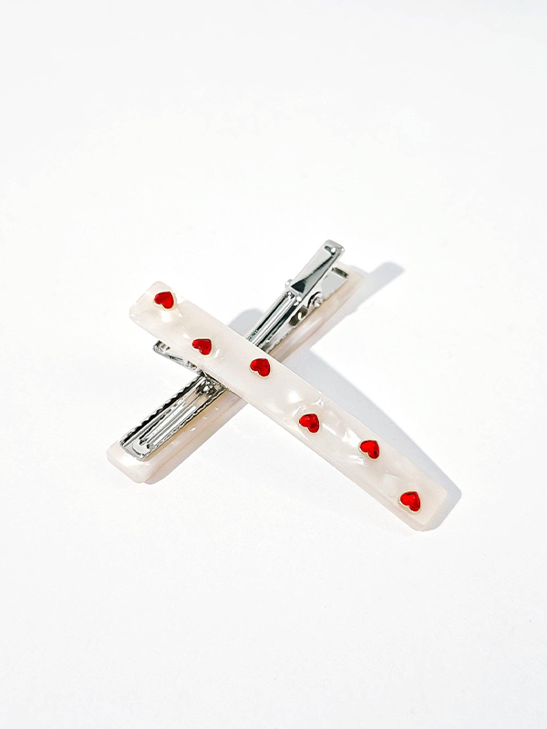 Sweetheart Alligator Clips: Cream