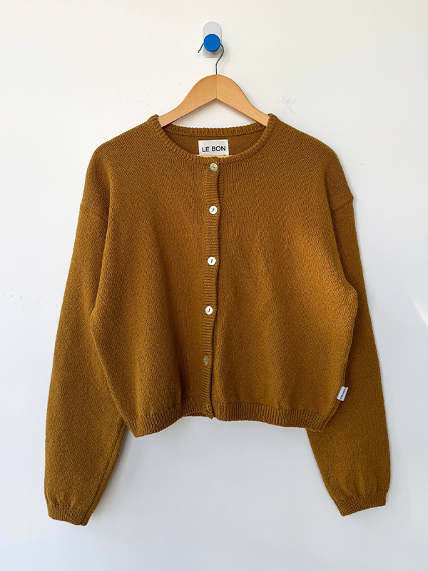 Cotton Leila Cardigan: Dijon