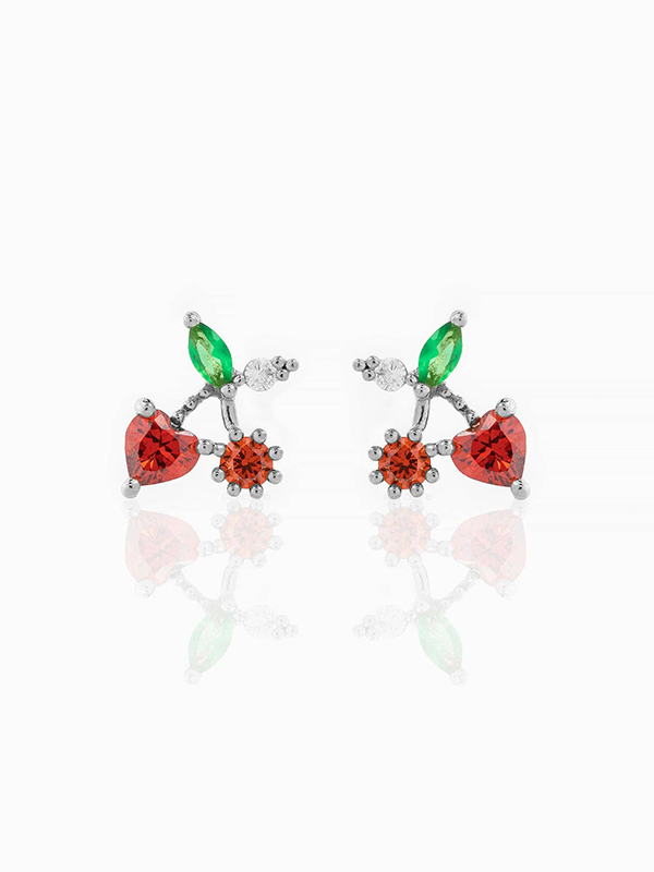 Cherry On Top Studs: Silver