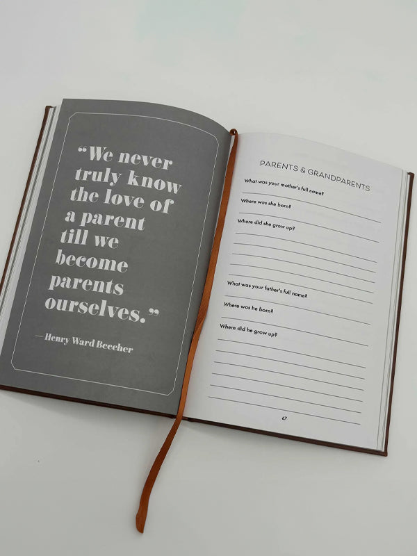 The Heirloom Edition of Dad, I Want to Hear Your Story, a beautifully crafted book designed for fathers to share their personal stories and memories. The hardcover features elegant, timeless design elements, making it a special keepsake for future generations.