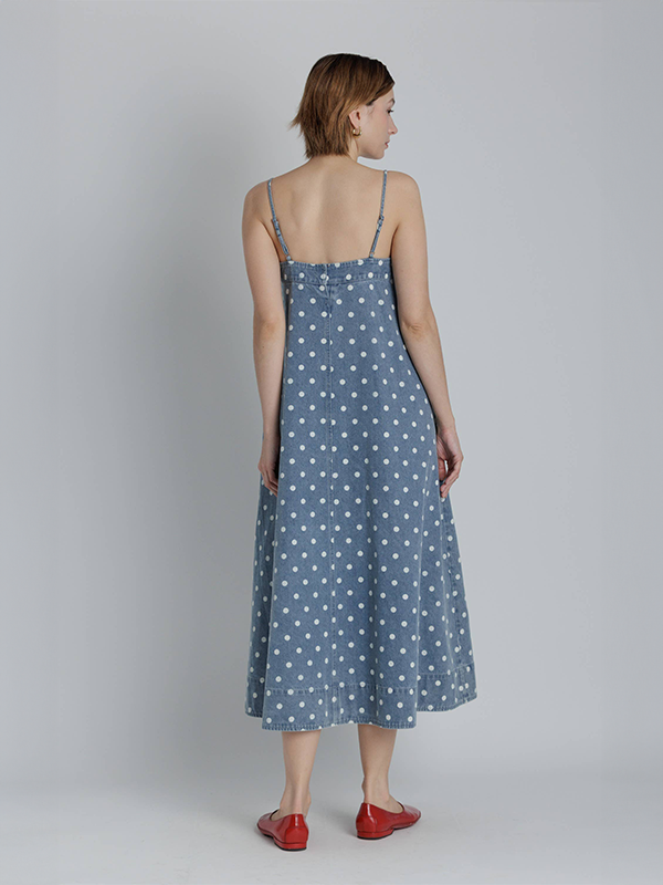 Denim A-Line Midi Dress