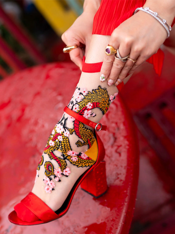Year of the Dragon Sheer Crew Sock