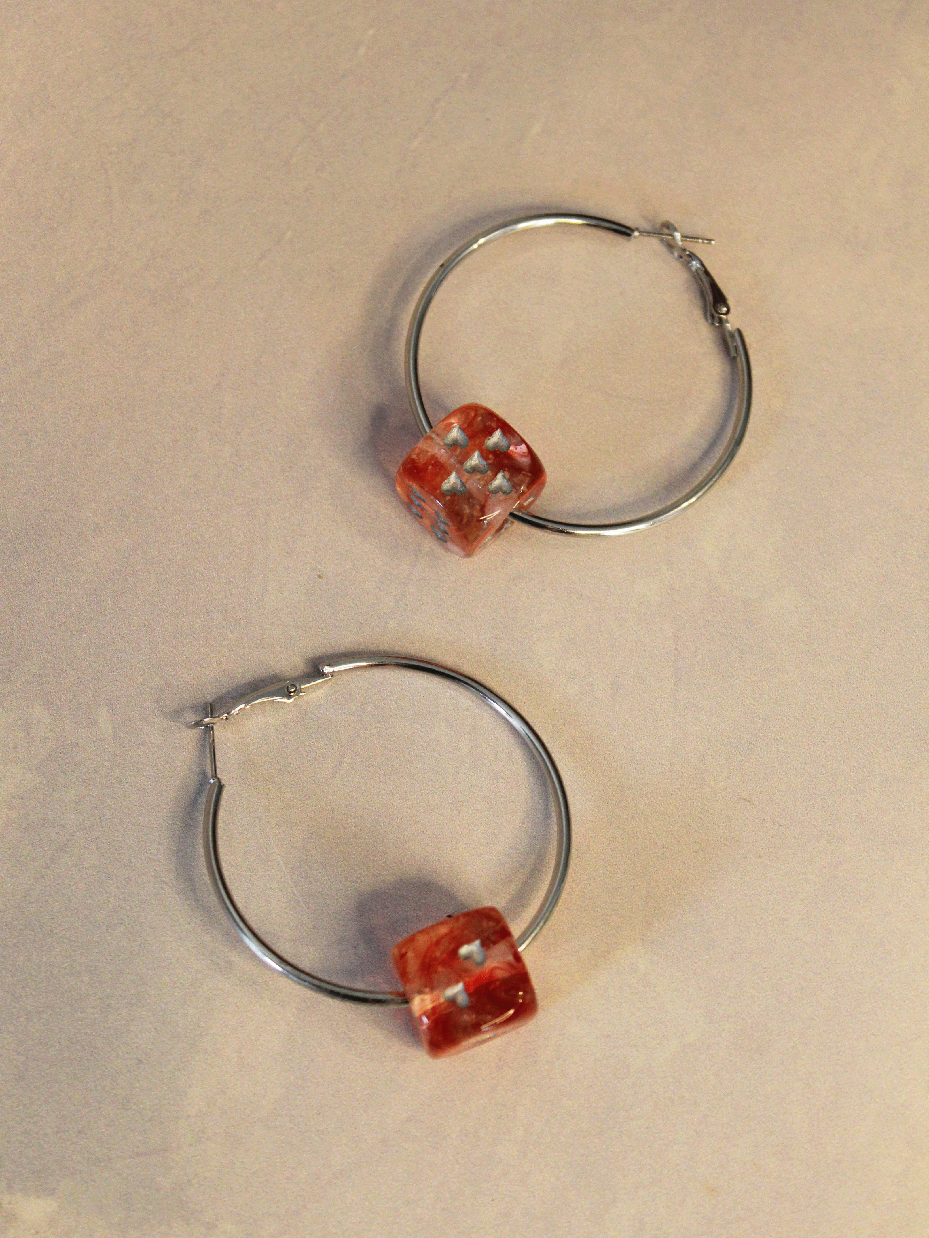Love's a Gamble Hoops: Red & Clear