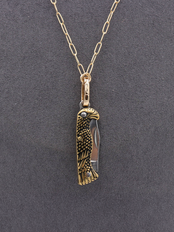 Mini Folding Knife Necklace: Eagle