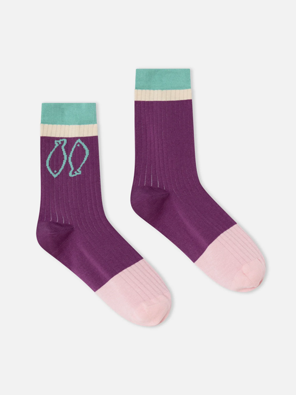 Fish Socks: Eggplant
