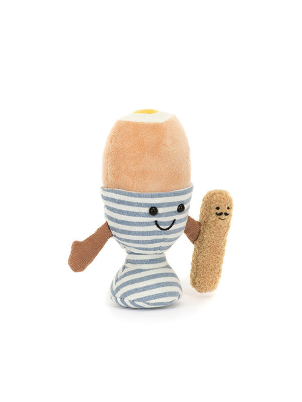 Amusables Eggetha Egg & Lance Soldier, a playful and quirky figurine featuring a character in an egg-shaped body with a soldier's outfit and lance, combining humor and charm.