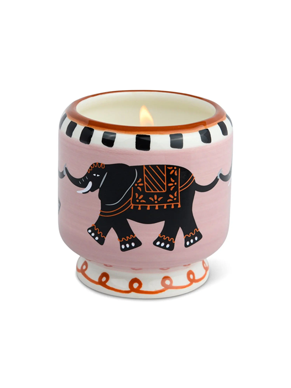 A Dopo Hand Painted Candle: Tobacco & Vanilla (Elephant)