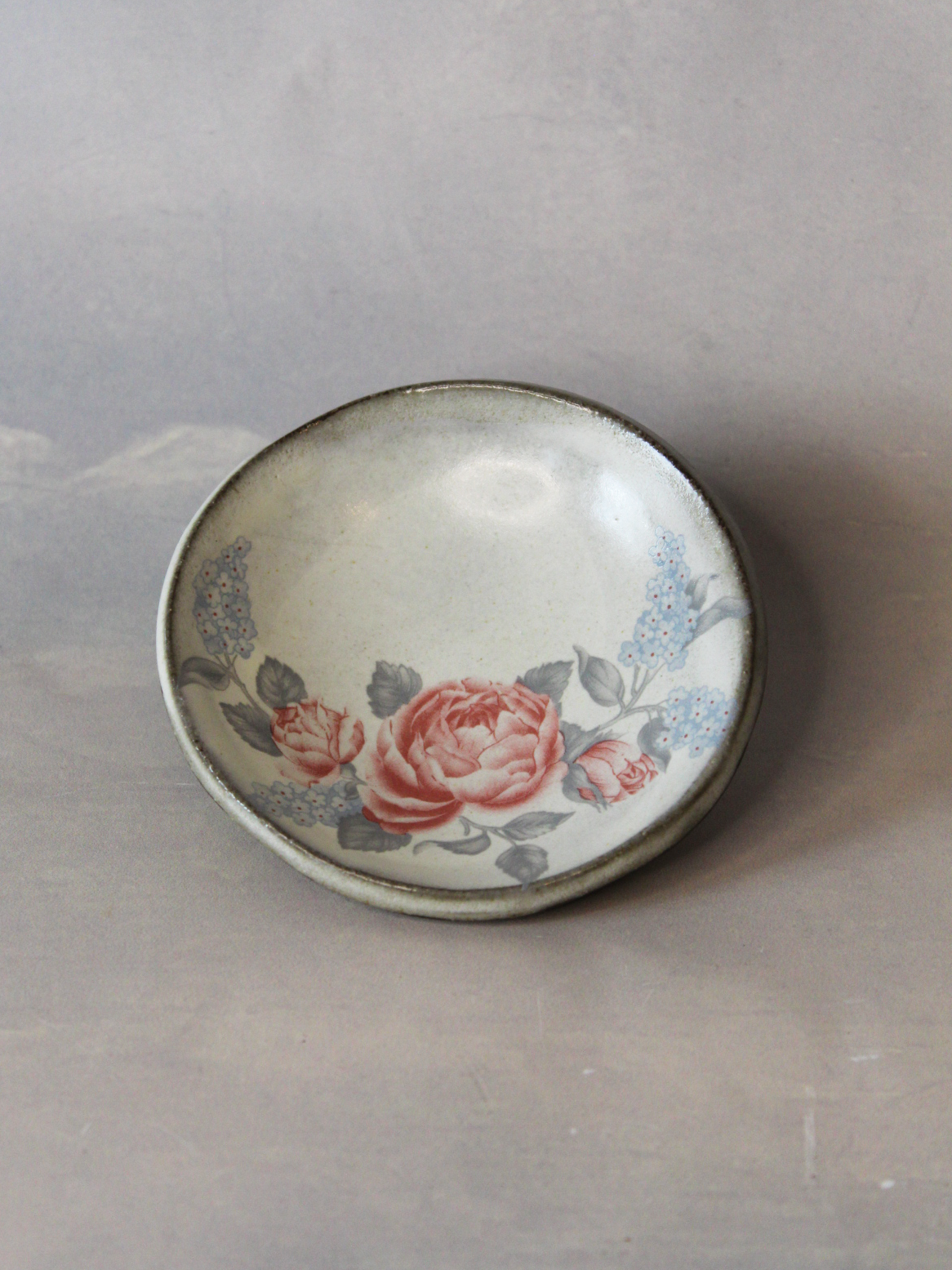 Ring Dish: Pink Peony (White)