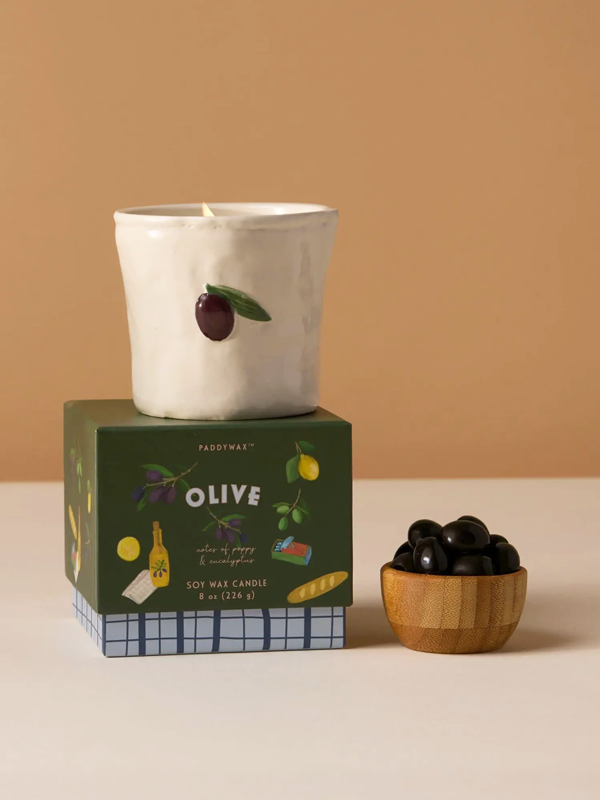 Bistro Ceramic Candle: Fig & Olive 8 oz.