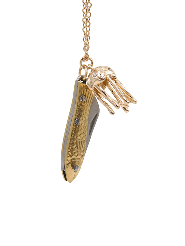 Mini Folding Knife Pendant: Fish
