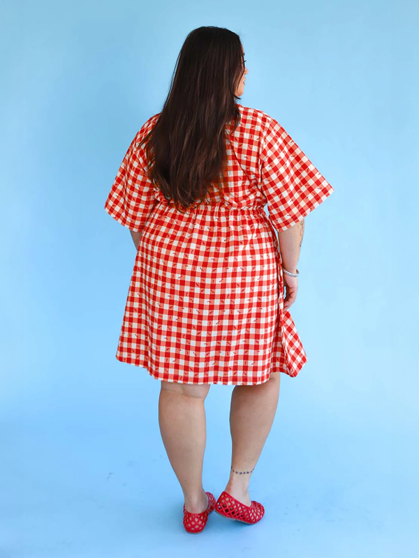 Noble Adult Utility Dress: Gingham Fishies